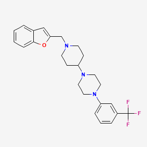 molecular formula C25H28F3N3O B2786108 1-(1-(Benzofuran-2-ylmethyl)piperidin-4-yl)-4-(3-(trifluoromethyl)phenyl)piperazine CAS No. 2034558-03-5