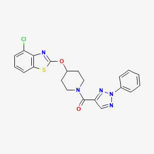 molecular formula C21H18ClN5O2S B2786111 (4-((4-chlorobenzo[d]thiazol-2-yl)oxy)piperidin-1-yl)(2-phenyl-2H-1,2,3-triazol-4-yl)methanone CAS No. 1331365-17-3