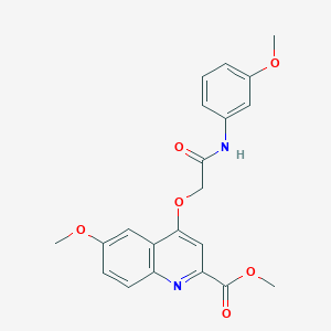 B2786117 Methyl 6-methoxy-4-[2-(3-methoxyanilino)-2-oxoethoxy]quinoline-2-carboxylate CAS No. 1357935-42-2