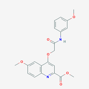 molecular formula C21H20N2O6 B2786117 Methyl 6-methoxy-4-[2-(3-methoxyanilino)-2-oxoethoxy]quinoline-2-carboxylate CAS No. 1357935-42-2