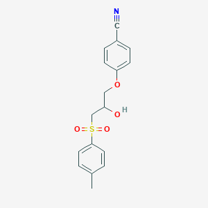 molecular formula C17H17NO4S B2786120 4-{2-Hydroxy-3-[(4-methylphenyl)sulfonyl]propoxy}benzenecarbonitrile CAS No. 478079-81-1