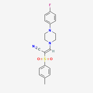 (E)-3-(4-(4-fluorophenyl)piperazin-1-yl)-2-tosylacrylonitrile