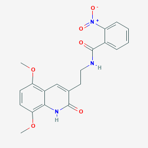 N-(2-(5,8-dimethoxy-2-oxo-1,2-dihydroquinolin-3-yl)ethyl)-2-nitrobenzamide