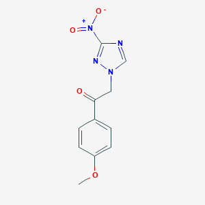 molecular formula C11H10N4O4 B278613 1-(4-methoxyphenyl)-2-(3-nitro-1H-1,2,4-triazol-1-yl)ethanone 