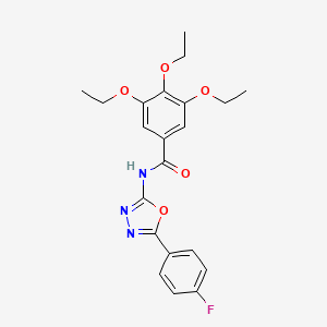 molecular formula C21H22FN3O5 B2786134 3,4,5-triethoxy-N-[5-(4-fluorophenyl)-1,3,4-oxadiazol-2-yl]benzamide CAS No. 941937-45-7