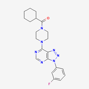 molecular formula C21H24FN7O B2786139 cyclohexyl(4-(3-(3-fluorophenyl)-3H-[1,2,3]triazolo[4,5-d]pyrimidin-7-yl)piperazin-1-yl)methanone CAS No. 920387-02-6