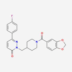 molecular formula C24H22FN3O4 B2786145 2-{[1-(2H-1,3-benzodioxole-5-carbonyl)piperidin-4-yl]methyl}-6-(4-fluorophenyl)-2,3-dihydropyridazin-3-one CAS No. 1380759-79-4