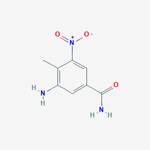molecular formula C8H9N3O3 B2786150 3-Amino-4-methyl-5-nitrobenzamide CAS No. 899368-04-8