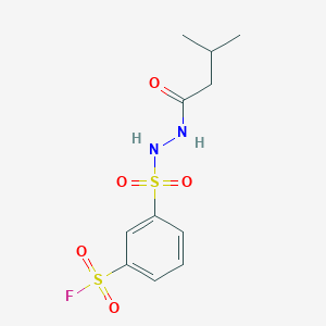 molecular formula C11H15FN2O5S2 B2786151 3-[(3-Methylbutanehydrazido)sulfonyl]benzene-1-sulfonyl fluoride CAS No. 2094307-97-6
