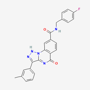 molecular formula C24H18FN5O2 B2786172 N-(4-fluorobenzyl)-3-(3-methylphenyl)-5-oxo-4,5-dihydro[1,2,3]triazolo[1,5-a]quinazoline-8-carboxamide CAS No. 1031664-38-6