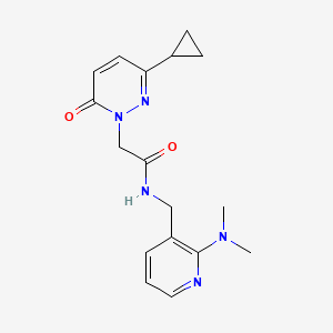 molecular formula C17H21N5O2 B2786183 2-(3-cyclopropyl-6-oxopyridazin-1(6H)-yl)-N-((2-(dimethylamino)pyridin-3-yl)methyl)acetamide CAS No. 2034614-79-2