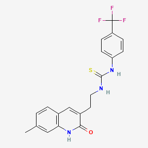 molecular formula C20H18F3N3OS B2786186 1-[2-(7-methyl-2-oxo-1H-quinolin-3-yl)ethyl]-3-[4-(trifluoromethyl)phenyl]thiourea CAS No. 887891-75-0