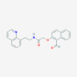 2-(1-Formylnaphthalen-2-yl)oxy-N-(2-quinolin-8-ylethyl)acetamide