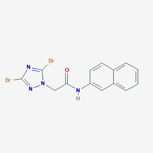 molecular formula C14H10Br2N4O B278620 2-(3,5-dibromo-1H-1,2,4-triazol-1-yl)-N-(2-naphthyl)acetamide 