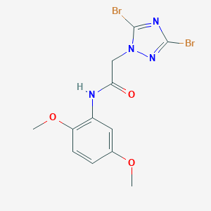 molecular formula C12H12Br2N4O3 B278621 2-(3,5-dibromo-1H-1,2,4-triazol-1-yl)-N-(2,5-dimethoxyphenyl)acetamide 