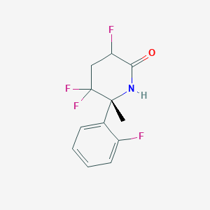 molecular formula C12H11F4NO B2786215 (6R)-3,5,5-Trifluoro-6-(2-fluorophenyl)-6-methylpiperidin-2-one CAS No. 1957130-74-3