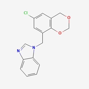 molecular formula C16H13ClN2O2 B2786216 1-[(6-chloro-4H-1,3-benzodioxin-8-yl)methyl]benzimidazole CAS No. 615279-15-7