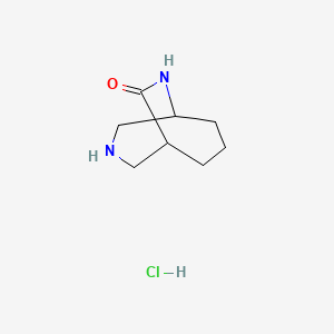 molecular formula C8H15ClN2O B2786218 3,9-Diazabicyclo[3.3.2]decan-10-one;hydrochloride CAS No. 2418703-82-7