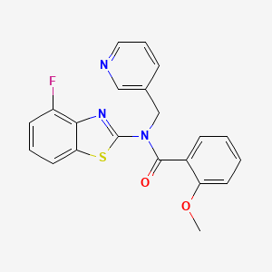 molecular formula C21H16FN3O2S B2786227 N-(4-fluorobenzo[d]thiazol-2-yl)-2-methoxy-N-(pyridin-3-ylmethyl)benzamide CAS No. 895013-69-1