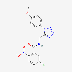 molecular formula C16H13ClN6O4 B2786230 5-chloro-N-((1-(4-methoxyphenyl)-1H-tetrazol-5-yl)methyl)-2-nitrobenzamide CAS No. 941999-84-4