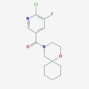 molecular formula C15H18ClFN2O2 B2786231 4-(6-Chloro-5-fluoropyridine-3-carbonyl)-1-oxa-4-azaspiro[5.5]undecane CAS No. 2094308-68-4