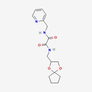 molecular formula C16H21N3O4 B2786234 N1-(1,4-dioxaspiro[4.4]nonan-2-ylmethyl)-N2-(pyridin-2-ylmethyl)oxalamide CAS No. 899734-17-9