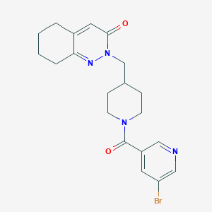 molecular formula C20H23BrN4O2 B2786235 2-[[1-(5-Bromopyridine-3-carbonyl)piperidin-4-yl]methyl]-5,6,7,8-tetrahydrocinnolin-3-one CAS No. 2320380-06-9
