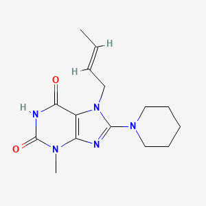 molecular formula C15H21N5O2 B2786244 7-But-2-enyl-3-methyl-8-piperidin-1-yl-3,7-dihydro-purine-2,6-dione CAS No. 303973-83-3