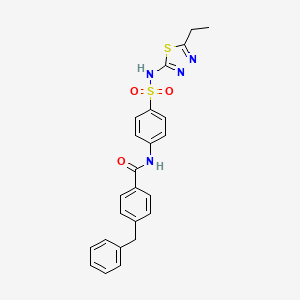 molecular formula C24H22N4O3S2 B2786250 4-benzyl-N-(4-(N-(5-ethyl-1,3,4-thiadiazol-2-yl)sulfamoyl)phenyl)benzamide CAS No. 899351-48-5