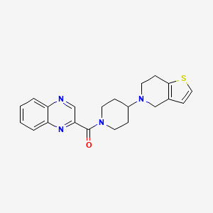 molecular formula C21H22N4OS B2786251 (4-(6,7-dihydrothieno[3,2-c]pyridin-5(4H)-yl)piperidin-1-yl)(quinoxalin-2-yl)methanone CAS No. 2034428-95-8