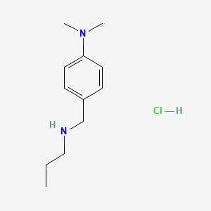 molecular formula C12H21ClN2 B2786277 N,N-Dimethyl-4-[(propylamino)methyl]aniline hydrochloride CAS No. 1158351-76-8