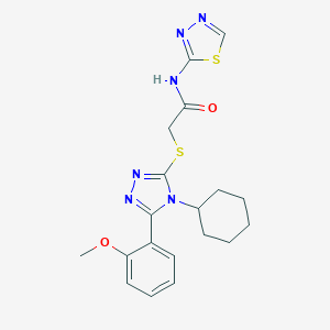 2-{[4-cyclohexyl-5-(2-methoxyphenyl)-4H-1,2,4-triazol-3-yl]sulfanyl}-N-(1,3,4-thiadiazol-2-yl)acetamide