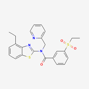molecular formula C24H23N3O3S2 B2786288 N-(4-ethylbenzo[d]thiazol-2-yl)-3-(ethylsulfonyl)-N-(pyridin-2-ylmethyl)benzamide CAS No. 886940-61-0