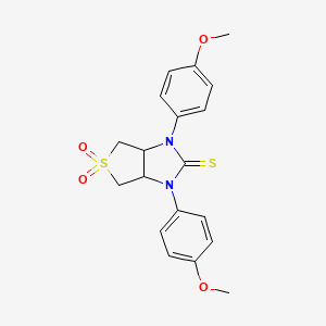 molecular formula C19H20N2O4S2 B2786292 1,3-bis(4-methoxyphenyl)tetrahydro-1H-thieno[3,4-d]imidazole-2(3H)-thione 5,5-dioxide CAS No. 620589-93-7