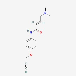molecular formula C15H18N2O2 B2786298 (E)-4-(Dimethylamino)-N-(4-prop-2-ynoxyphenyl)but-2-enamide CAS No. 2249695-94-9