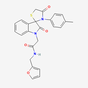 molecular formula C24H21N3O4S B2786302 N-(2-furylmethyl)-2-[3'-(4-methylphenyl)-2,4'-dioxospiro[indole-3,2'-[1,3]thiazolidin]-1(2H)-yl]acetamide CAS No. 894548-41-5