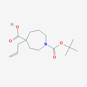 molecular formula C15H25NO4 B2786303 1-[(Tert-butoxy)carbonyl]-4-(prop-2-en-1-yl)azepane-4-carboxylic acid CAS No. 2219380-29-5