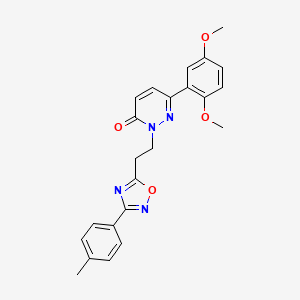 molecular formula C23H22N4O4 B2786304 N-ethyl-2-piperazin-1-yl-5-{[(2,4,5-trimethylphenyl)sulfonyl]amino}nicotinamide CAS No. 1189866-45-2