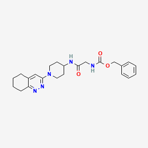 molecular formula C23H29N5O3 B2786312 Benzyl (2-oxo-2-((1-(5,6,7,8-tetrahydrocinnolin-3-yl)piperidin-4-yl)amino)ethyl)carbamate CAS No. 2034319-54-3