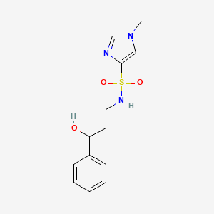 molecular formula C13H17N3O3S B2786318 N-(3-hydroxy-3-phenylpropyl)-1-methyl-1H-imidazole-4-sulfonamide CAS No. 1448058-29-4