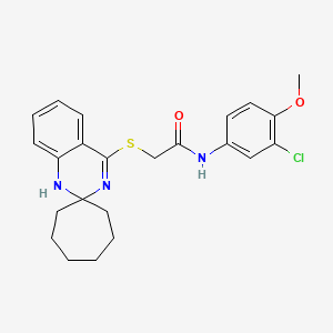 B2786323 N-(3-chloro-4-methoxyphenyl)-2-{1'H-spiro[cycloheptane-1,2'-quinazoline]sulfanyl}acetamide CAS No. 893788-05-1