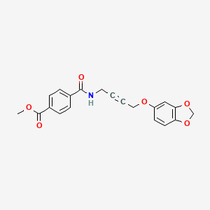 molecular formula C20H17NO6 B2786325 Methyl 4-((4-(benzo[d][1,3]dioxol-5-yloxy)but-2-yn-1-yl)carbamoyl)benzoate CAS No. 1448065-45-9