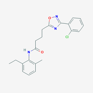 molecular formula C21H22ClN3O2 B278633 4-[3-(2-chlorophenyl)-1,2,4-oxadiazol-5-yl]-N-(2-ethyl-6-methylphenyl)butanamide 