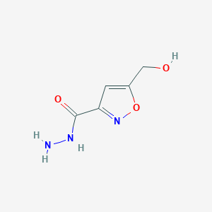 molecular formula C5H7N3O3 B2786331 5-(Hydroxymethyl)-1,2-oxazole-3-carbohydrazide CAS No. 875489-09-1