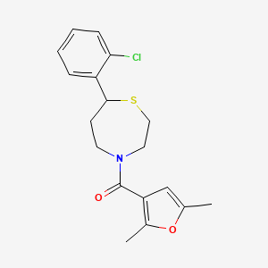molecular formula C18H20ClNO2S B2786347 (7-(2-Chlorophenyl)-1,4-thiazepan-4-yl)(2,5-dimethylfuran-3-yl)methanone CAS No. 1797896-79-7