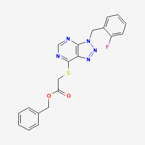 benzyl 2-((3-(2-fluorobenzyl)-3H-[1,2,3]triazolo[4,5-d]pyrimidin-7-yl)thio)acetate