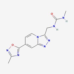 molecular formula C12H13N7O2 B2786350 1-Methyl-3-((7-(3-methyl-1,2,4-oxadiazol-5-yl)-[1,2,4]triazolo[4,3-a]pyridin-3-yl)methyl)urea CAS No. 2034414-37-2
