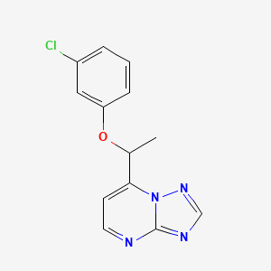 molecular formula C13H11ClN4O B2786360 7-[1-(3-Chlorophenoxy)ethyl]-[1,2,4]triazolo[1,5-a]pyrimidine CAS No. 165383-25-5