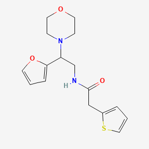 molecular formula C16H20N2O3S B2786361 N-(2-(furan-2-yl)-2-morpholinoethyl)-2-(thiophen-2-yl)acetamide CAS No. 1210262-00-2