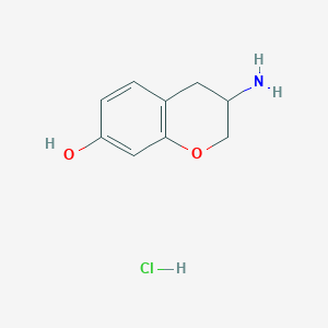 molecular formula C9H12ClNO2 B2786369 3-Amino-3,4-dihydro-2H-chromen-7-ol;hydrochloride CAS No. 2230911-95-0